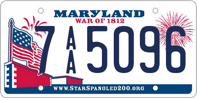 MD license plate 7AA5096