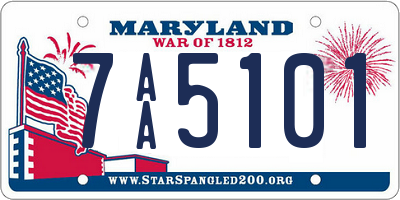 MD license plate 7AA5101