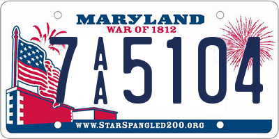 MD license plate 7AA5104