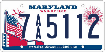 MD license plate 7AA5112