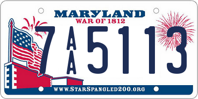 MD license plate 7AA5113