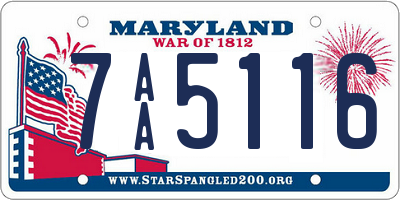 MD license plate 7AA5116