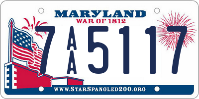 MD license plate 7AA5117