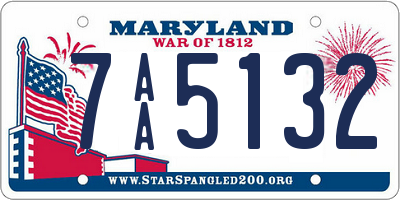 MD license plate 7AA5132