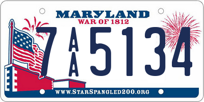 MD license plate 7AA5134