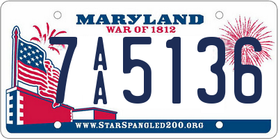 MD license plate 7AA5136