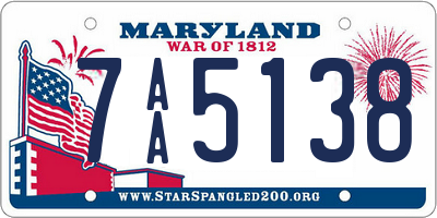 MD license plate 7AA5138