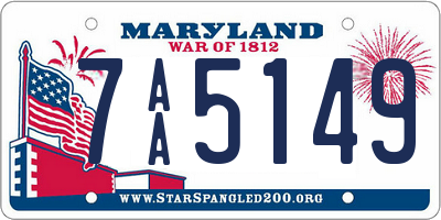 MD license plate 7AA5149