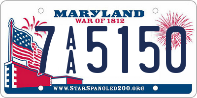 MD license plate 7AA5150