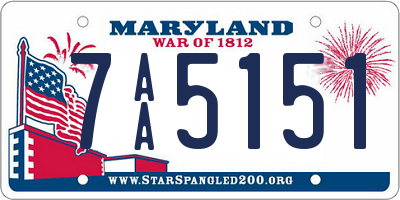 MD license plate 7AA5151