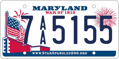 MD license plate 7AA5155