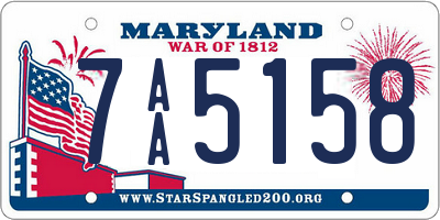 MD license plate 7AA5158