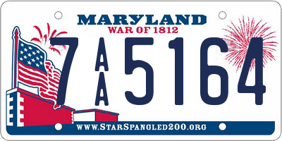 MD license plate 7AA5164