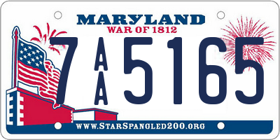 MD license plate 7AA5165