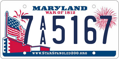 MD license plate 7AA5167