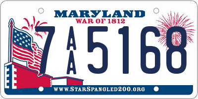 MD license plate 7AA5168