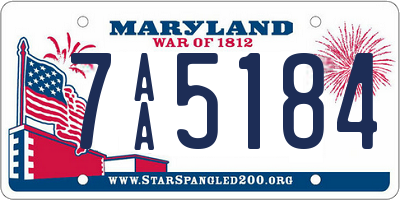 MD license plate 7AA5184