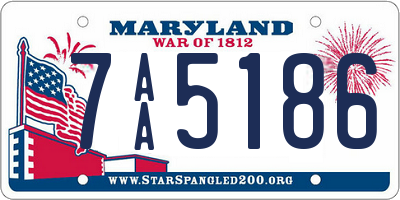 MD license plate 7AA5186