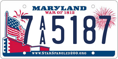 MD license plate 7AA5187