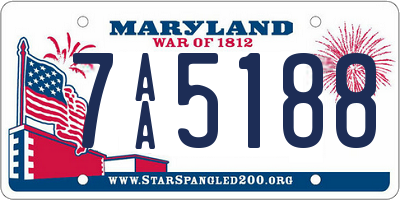 MD license plate 7AA5188