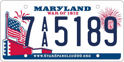 MD license plate 7AA5189