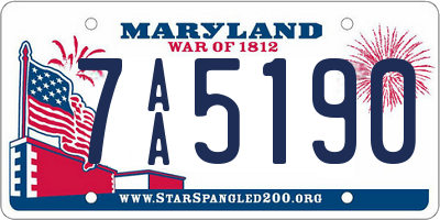 MD license plate 7AA5190
