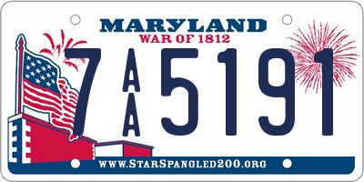 MD license plate 7AA5191