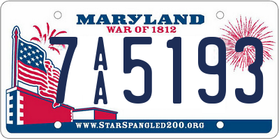 MD license plate 7AA5193