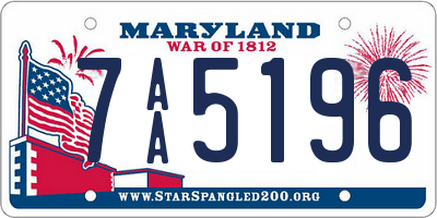 MD license plate 7AA5196