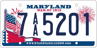 MD license plate 7AA5201