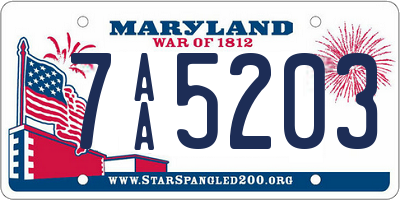 MD license plate 7AA5203