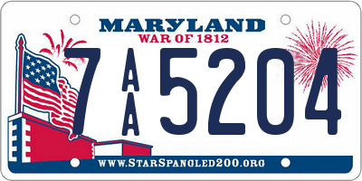 MD license plate 7AA5204