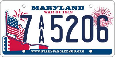 MD license plate 7AA5206