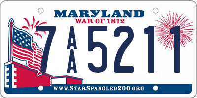 MD license plate 7AA5211