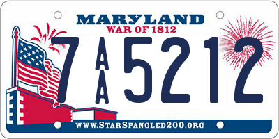 MD license plate 7AA5212