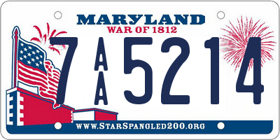 MD license plate 7AA5214