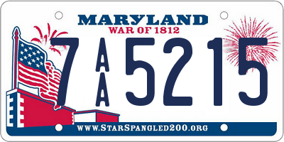 MD license plate 7AA5215