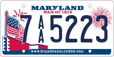 MD license plate 7AA5223