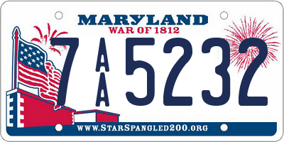 MD license plate 7AA5232