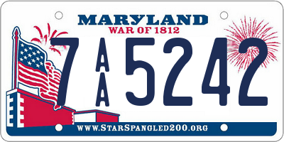 MD license plate 7AA5242