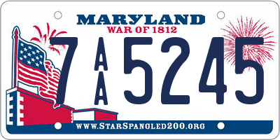 MD license plate 7AA5245