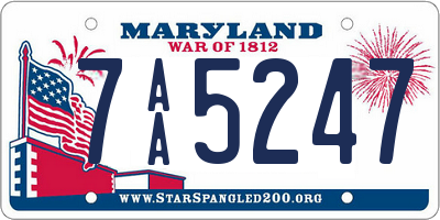 MD license plate 7AA5247