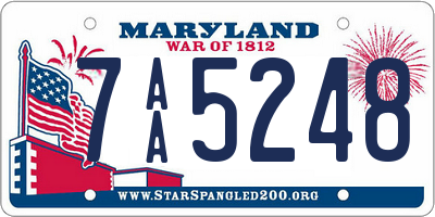 MD license plate 7AA5248