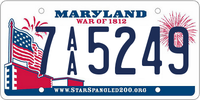 MD license plate 7AA5249