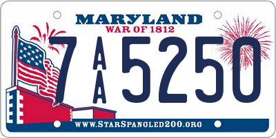 MD license plate 7AA5250