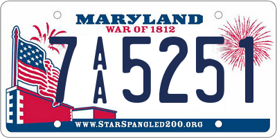 MD license plate 7AA5251