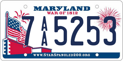 MD license plate 7AA5253