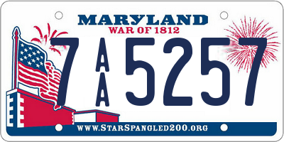 MD license plate 7AA5257