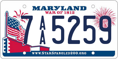 MD license plate 7AA5259