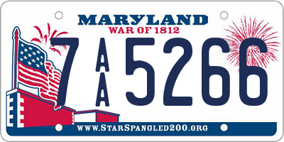 MD license plate 7AA5266